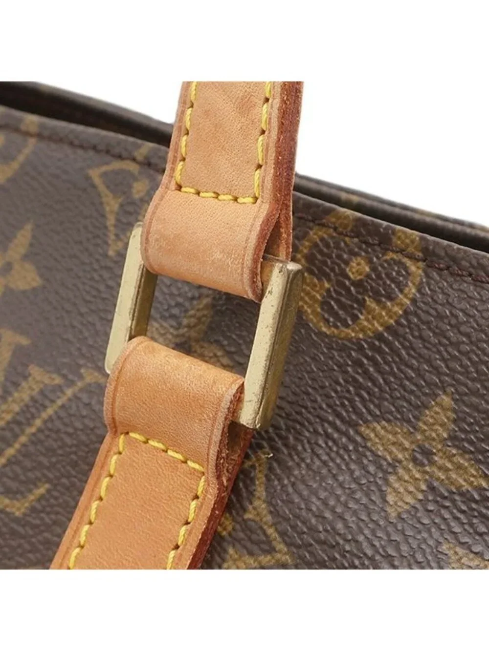 Louis Vuitton Tote Bag Cabas Piano Monogram Canvas Gold Brown